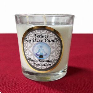 Set of 3 New Gemstone Chip Soy Candles: Vetiver, Sage, Rose